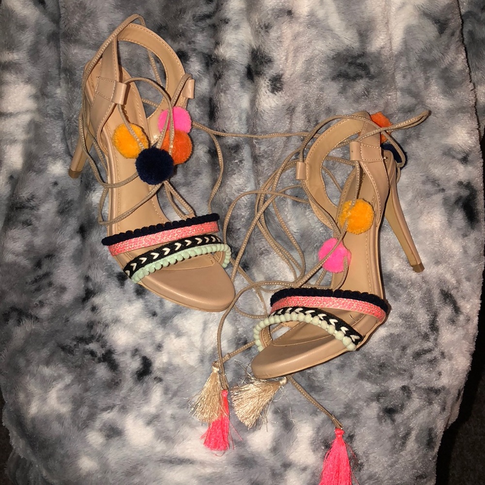Express Multicolor Strappy Heels